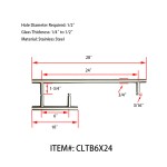 CLTB6X24. Ladder Style, 6" Pull Handle with 24" Towel Bar, Pull handle Towel Bar Combination Sets